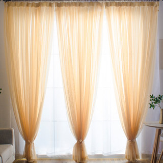 Smarties Champagne Yellow Soft Sheer Voile Curtain