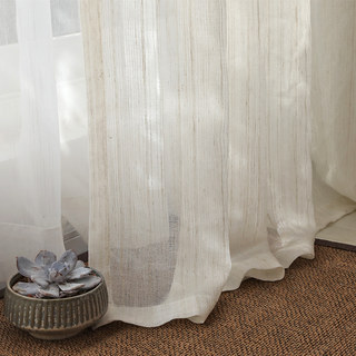 Dreamer Oatmeal Cotton Blended Sheer Voile Curtains