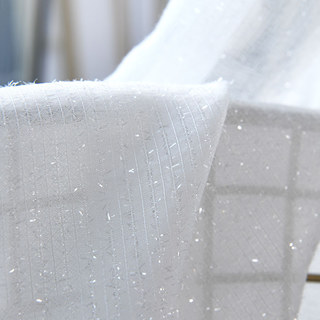 Twinkling Stars Glitter White Sheer Voile Curtain 1