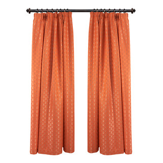 The Roaring Twenties Luxury Art Deco Shell Patterned Orange & Silver Curtain 4