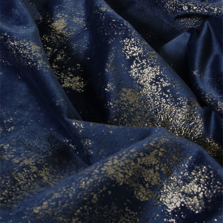 Sparkle Life Gold Glitter Blue Velvet Blackout Curtain 5