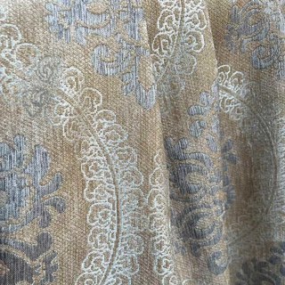 Legacy Luxury Chenille Damask Grey & Mocha Brown Curtain 1