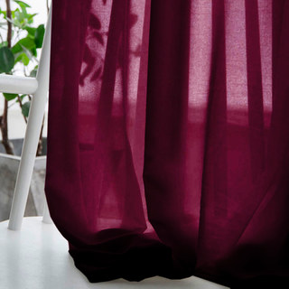 Soft Breeze Burgundy Wine Red Chiffon Voile Curtain 2