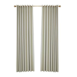 Del Mar Waterproof Blackout Cream Linen Style Outdoor Curtain 4