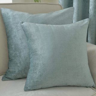 LuxeTouch Duck Egg Sage Green Chenille Curtain Drapes 8