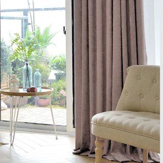 LuxeTouch Dusky Purple Lavender Chenille Curtain Drapes 5