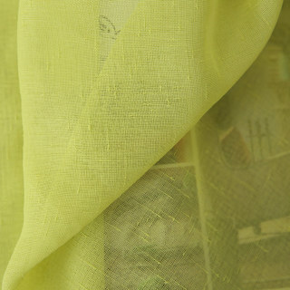 Crisscross Calm Lime Green Textured Sheer Curtain 6