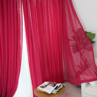 Crisscross Calm Rose Pink Textured Sheer Curtain 2