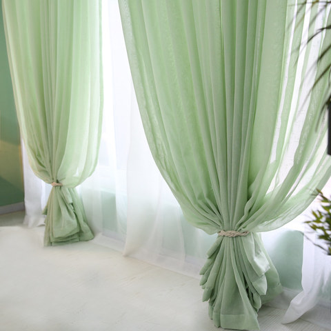 Crisscross Calm Sage Green Textured Sheer Curtain 1