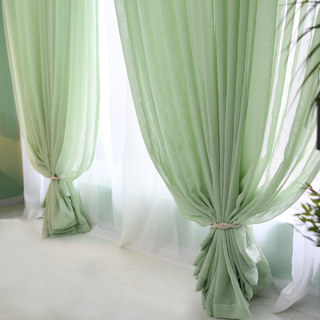 Crisscross Calm Sage Green Textured Sheer Curtain