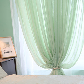 Crisscross Calm Sage Green Textured Sheer Curtain 2