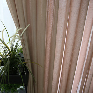 Notting Hill Mocha Light Brown Textured Sheer Curtain 3