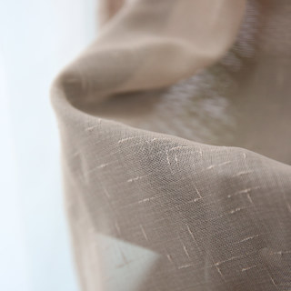 Notting Hill Mocha Light Brown Textured Sheer Curtain 4