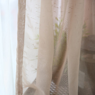 Notting Hill Mocha Light Brown Textured Sheer Curtain 5