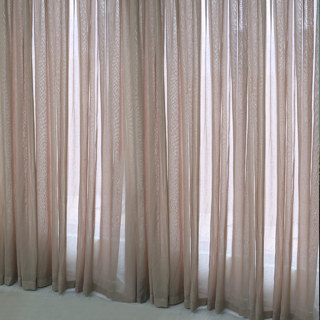 Notting Hill Mocha Light Brown Textured Sheer Curtain 2