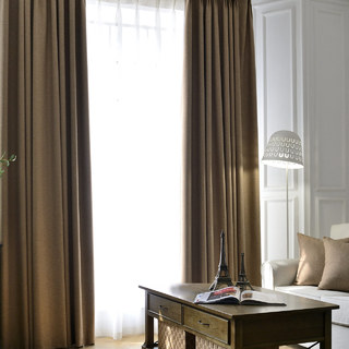 Sleek City Light Coffee Blackout Curtain Drapes 2