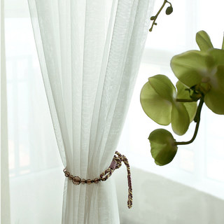 Touch of Sunshine White Heavy Semi Sheer Curtain 3