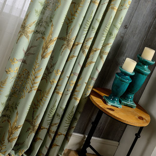 Unique Rustic Glen Green Leaf Curtain 2