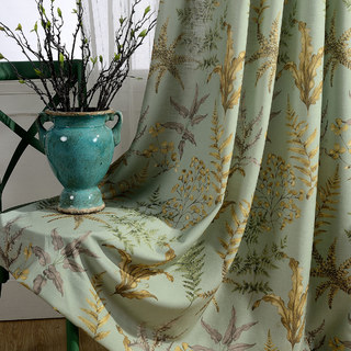 Unique Rustic Glen Green Leaf Curtain 8