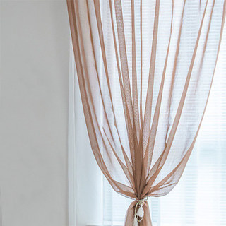 Luxe Coffee Brown Sheer Curtain 1