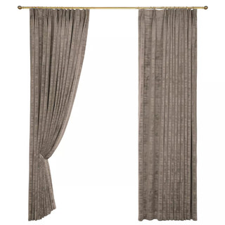 Premium Textured Light Brown Mocha Textured Velvet Curtain 7