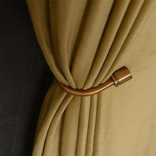 Fine Mustard Yellow Antique Gold Velvet Curtains 5