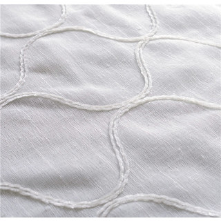 Arabesque Whisper Embroidered Ivory White Trellis Sheer Curtain 6