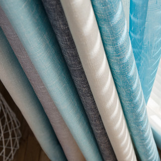 Sea Breeze Cocktail Rock Gray and Beach Blue Striped Curtain 6