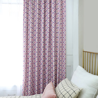 Hello Sunshine Modern Art Deco Pink Patterned Curtain Drapes