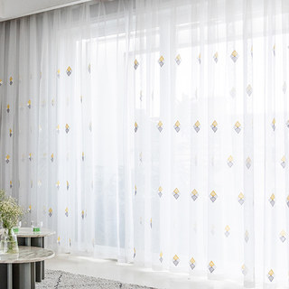 Tri-Diamond Windsor Embroidered Sheer Curtain 6