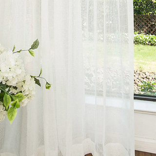 Crisscross Calm Ivory White Textured Sheer Curtain 6