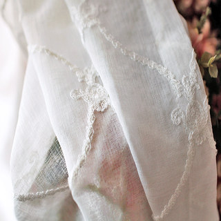 Fleur Arabesque White Sheer Curtains with Embroidered Trellis 6