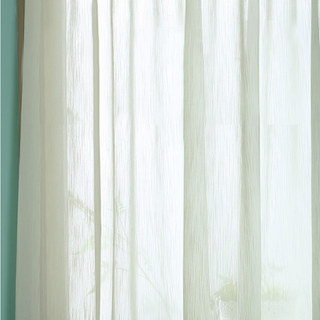 Silk Waterfall Shimmering Cream Striped Chiffon Sheer Curtain