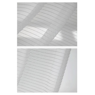 Tide 3D Jacquard Horizontal Striped Grid Light Gray Sheer Curtain 3