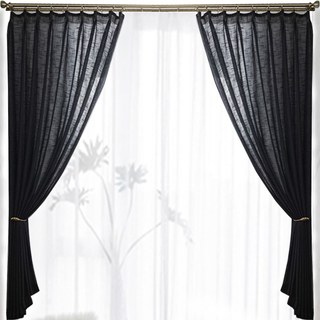 Touch of Sunshine Black Heavy Semi Sheer Curtain 4