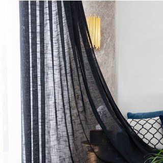 Touch of Sunshine Black Heavy Semi Sheer Curtain 2