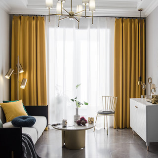 Superthick Lemon Yellow Blackout Curtain Drapes