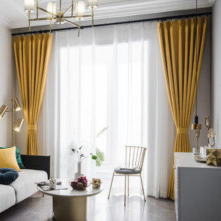 Superthick Lemon Yellow Blackout Curtain Drapes 7