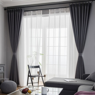 Superthick Light Gray 100% Blackout Curtain Drapes 3