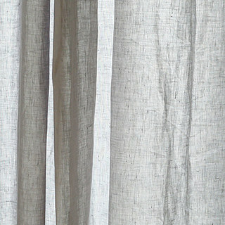 Provencal Pure Flax Linen Light Gray Heavy Semi Sheer Curtain 6