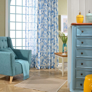 Seaside Spirit Blue Nautical Sheer Curtains 3