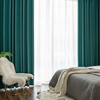 Simple Pleasures Prairie Grain Subtle Textured Striped Teal Blackout Curtains 2