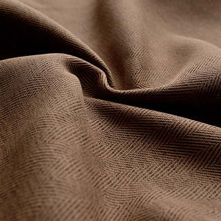 Zigzag Twill Coffee Brown Blackout Curtain Drapes