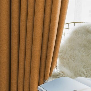 Pine Valley Terracotta Orange Blackout Curtain Drapes 2