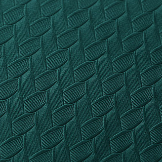 Scandinavian Basketweave Teal Embossed Velvet Blackout Curtains