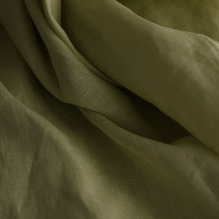 Wabi Sabi 100% Flax Linen Sage Olive Green Heavy Sheer Curtain 4