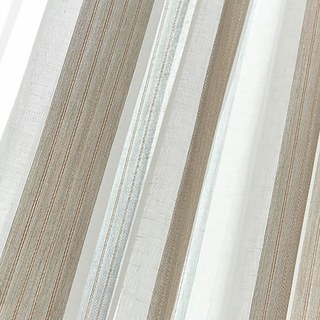 Moondance Haze Blue Mocha Striped Semi Sheer Curtains 3