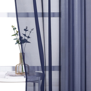 Laguna Outdoor Waterproof Navy Blue Sheer Curtain