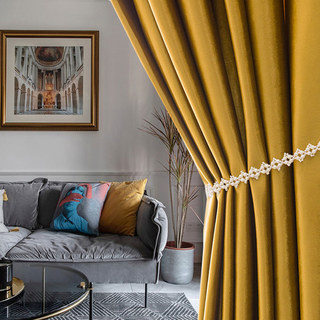 Luminous Luxe Metallic Gold Velvet Curtains 2