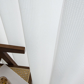 Reflective Harmony Ivory White Checked Grid Mirror Sheer Curtain 3